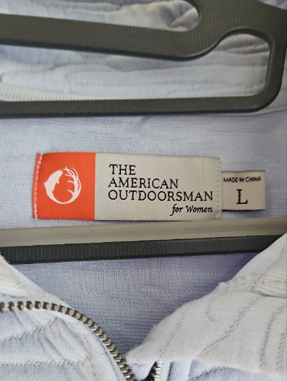 The American Outdoorsman Pale Blue Quilted Half-Zip Pullover - Picture 2 of 3